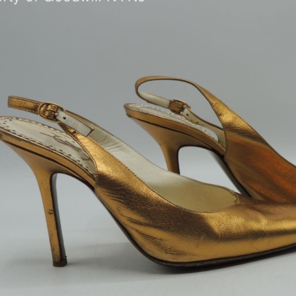 YSL Vintage Gold Slingback - Picture 11 of 11